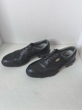 FootJoy DryJoys Men’s Size 13M Black Leather Spiked Golf Shoes